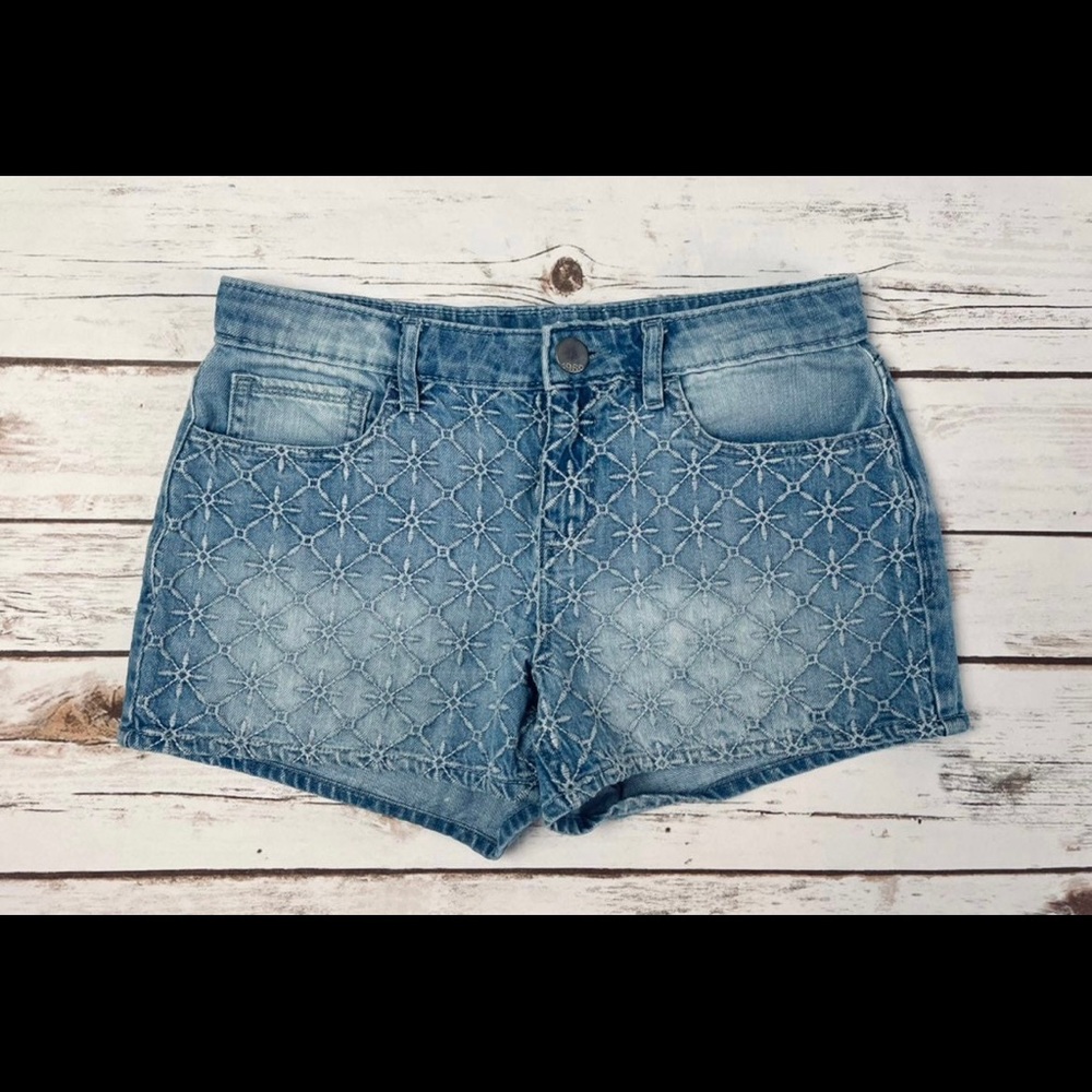 Girls Gap Pattern Denim Jean Shortie Shorts Size 14